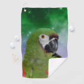 Serviette De Golf Green Severe Macaw Parrot Oiseau Art (En situation)