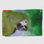 Serviette De Golf Green Severe Macaw Parrot Oiseau Art (Horizontal)
