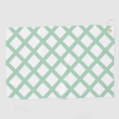 Serviette De Golf Green White Checker Diamond Pattern (Horizontal)