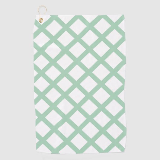 Serviette De Golf Green White Checker Diamond Pattern (Devant)