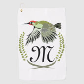 Serviette De Golf Green woodpecker à Flight monogram (Devant)