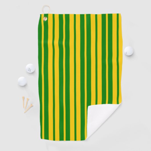 Serviette De Golf Green Yellow Stylish Stripes Pattern Design  (En situation)