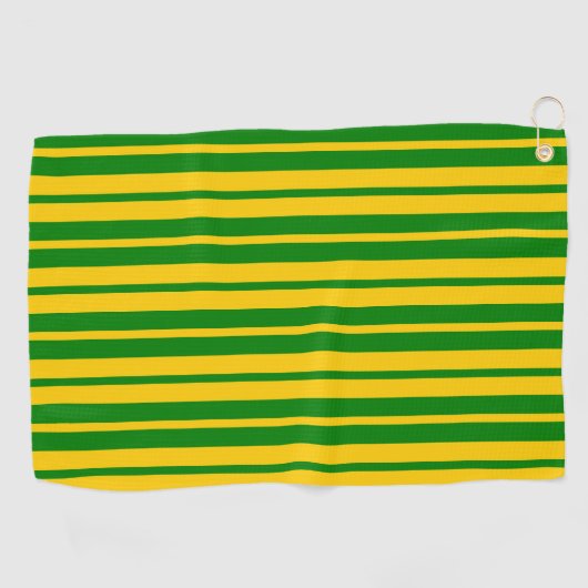 Serviette De Golf Green Yellow Stylish Stripes Pattern Design  (Horizontal)