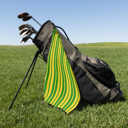 Serviette De Golf Green Yellow Stylish Stripes Pattern Design  (Vert)