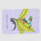 Serviette De Golf Grenouille à arbre rouge (Horizontal)