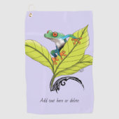 Serviette De Golf Grenouille à arbre rouge (Devant)
