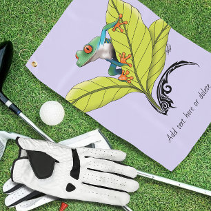 Serviette De Golf Grenouille à arbre rouge