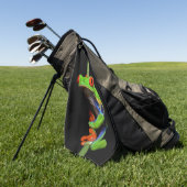 Serviette De Golf Grenouille à feuilles rouges (Vert)