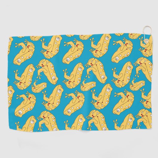 Serviette De Golf Grenouille jaune (Horizontal)