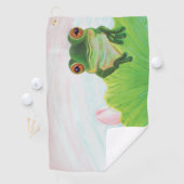 Serviette De Golf Grenouille verte Se détendre dans l'étang (En situation)