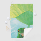Serviette De Golf Grenouille verte sous Pad Lily (En situation)