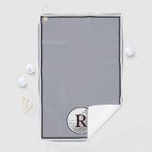 Serviette De Golf Grey golf ball monogrammed initial custom mens (En situation)