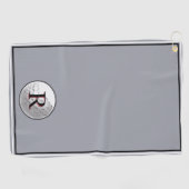 Serviette De Golf Grey golf ball monogrammed initial custom mens (Horizontal)