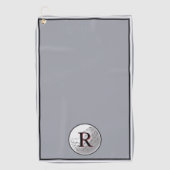 Serviette De Golf Grey golf ball monogrammed initial custom mens (Devant)