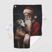 Serviette De Golf Greyhound avec Noël Festif du Père Noël (En situation)