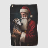 Serviette De Golf Greyhound avec Noël Festif du Père Noël (Devant)
