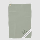 Serviette De Golf Grille de mesure verte moderne Nom monogramme pers (Devant)