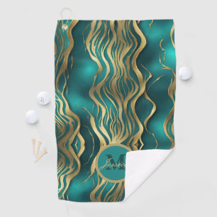 Serviette De Golf Grilles modernes Turquoise Turquoise bleu Personna