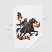 Serviette De Golf Grim Reaper Skeleton équitation Horse Flames (En situation)