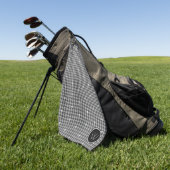 Serviette De Golf Gris avec Accent Argent Houndstooth Golf Towne (Vert)