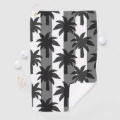 Serviette De Golf Gris Blanc Tropical Palmiers Stripes Design (En situation)