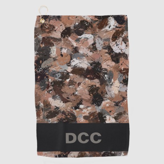 Serviette De Golf Gris, Brown et noir (Devant)