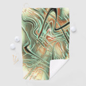 Serviette De Golf Gris ondulé numérique sur orange pâle à vert (En situation)