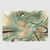 Serviette De Golf Gris ondulé numérique sur orange pâle à vert (Horizontal)
