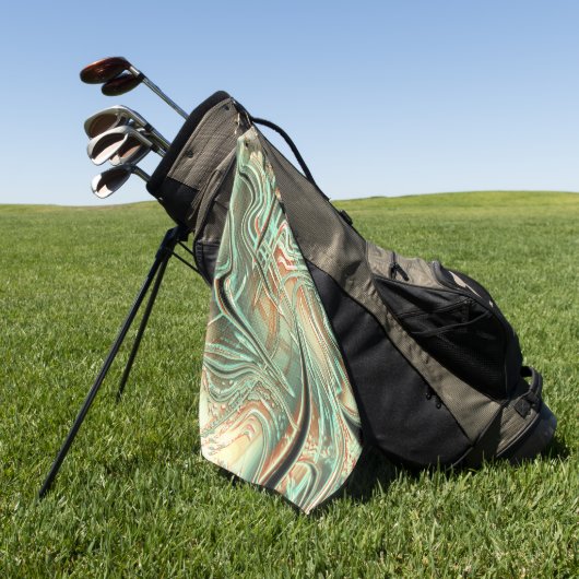 Serviette De Golf Gris ondulé numérique sur orange pâle à vert (Vert)