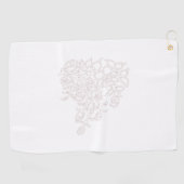 Serviette De Golf Gris pâle, Lait Blanc, design floral (Horizontal)