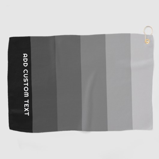 Serviette De Golf Gris rétro avec nom Simple Sans Serif (Horizontal)