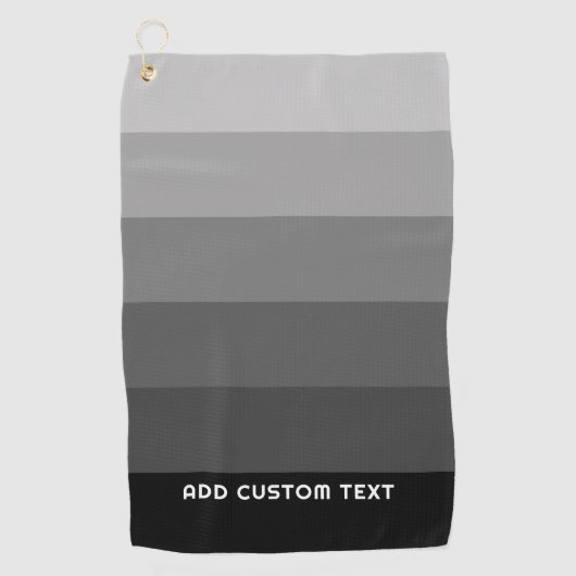 Serviette De Golf Gris rétro avec nom Simple Sans Serif (Devant)