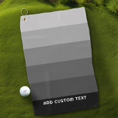 Serviette De Golf Gris rétro avec nom Simple Sans Serif