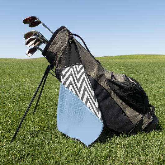 Serviette De Golf Gris Zigzag, Gris Chevron, Motif Zigzag, Bleu (Vert)