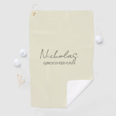 Serviette De Golf Groomsman personnalisé à la crème (En situation)