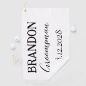 Serviette De Golf Groomsmen Typographie Mariage moderne (En situation)