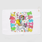 Serviette De Golf Groovy Funny Rabbit Egg Chick Easter Squad Day Men (Horizontal)