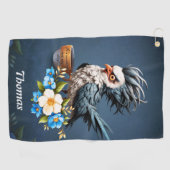Serviette De Golf Grumpy Bird lundi. (Horizontal)