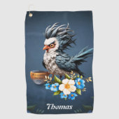 Serviette De Golf Grumpy Bird lundi. (Devant)