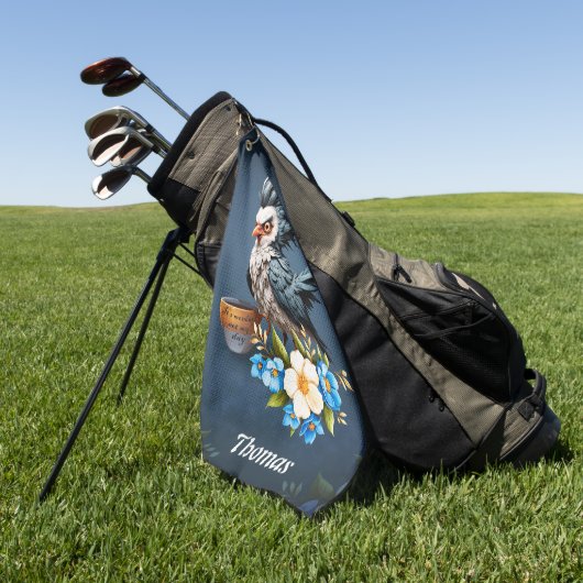 Serviette De Golf Grumpy Bird lundi. (Vert)