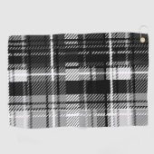 Serviette De Golf Grund Black Blanc Flannel Plaid Tartan Design (Horizontal)