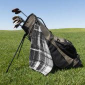 Serviette De Golf Grund Black Blanc Flannel Plaid Tartan Design (Vert)