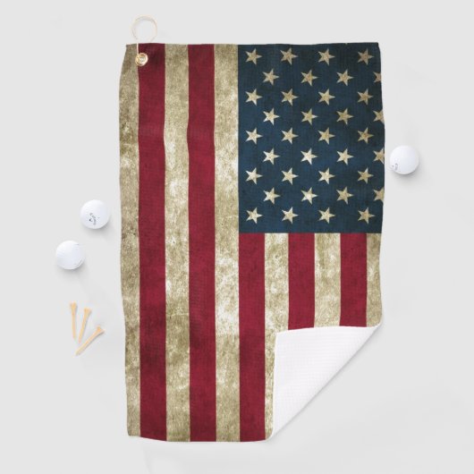 Serviette De Golf Grunge de drapeau des Etats-Unis (En situation)