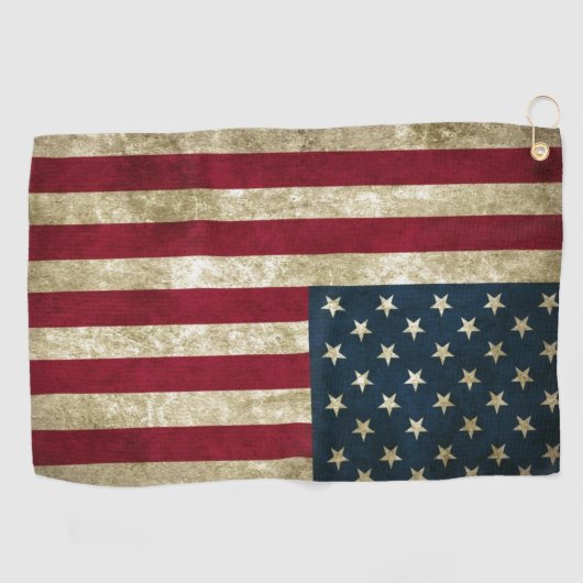 Serviette De Golf Grunge de drapeau des Etats-Unis (Horizontal)