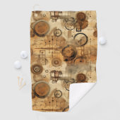 Serviette De Golf Grunge Rustic Steampunk Horloge (1) (En situation)
