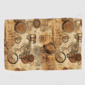 Serviette De Golf Grunge Rustic Steampunk Horloge (1) (Horizontal)