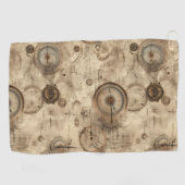 Serviette De Golf Grunge Rustic Steampunk Horloge (11) (Horizontal)