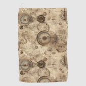 Serviette De Golf Grunge Rustic Steampunk Horloge (11) (Devant)