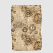 Serviette De Golf Grunge Rustic Steampunk Horloge (2) (Devant)