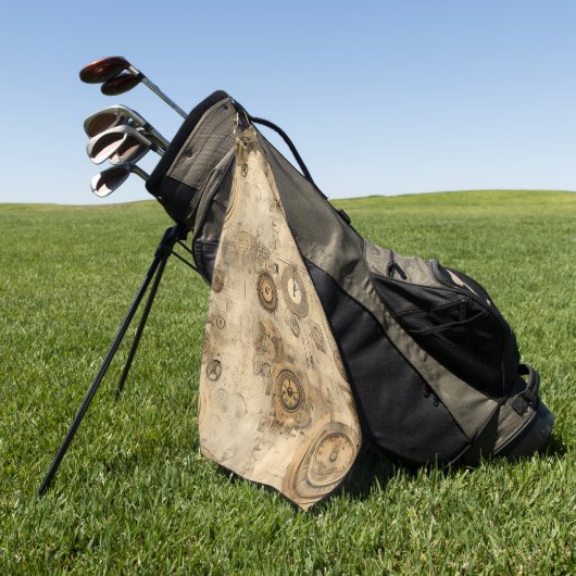 Serviette De Golf Grunge Rustic Steampunk Horloge (2) (Vert)